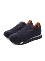 Men's Navy Blue Genuine Suede Slip-On Sneakers