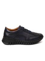 Həqiqi Dəri Tünd Göy Kişi Sneaker