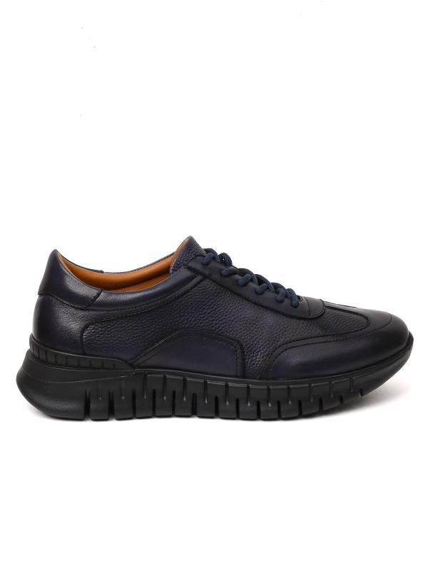 Həqiqi Dəri Tünd Göy Kişi Sneaker