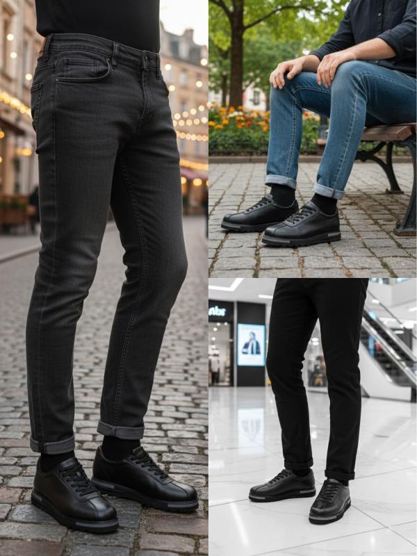 Həqiqi Dəri Kişi Gündəlik Komfort Ayaqqabı - Urban Sneaker Stili