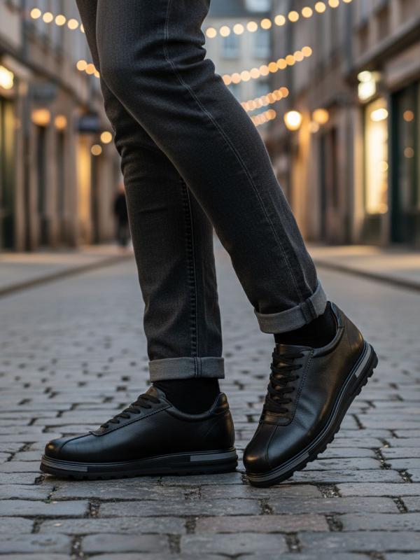 Həqiqi Dəri Kişi Gündəlik Komfort Ayaqqabı - Urban Sneaker Stili