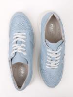 Sky Breeze – Light Blue Perforated Genuine Leather Women's Sneaker