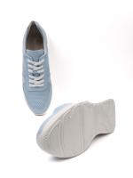 Sky Breeze – Light Blue Perforated Genuine Leather Women's Sneaker