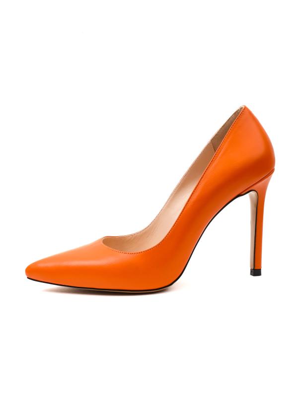 Orange Natural Patent Leather Stiletto – 10 cm
