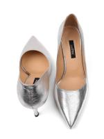 Silver Metallic Genuine Leather Stiletto – 7 cm