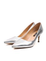 Silver Metallic Genuine Leather Stiletto – 7 cm