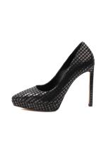 Checker Pattern Genuine Leather Stiletto – 12 cm