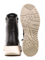 Urban Comfort – Black Genuine Leather Zippered Sneaker-Boots