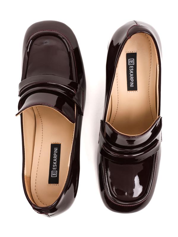 Patent Genuine Leather Loafer - Block Heel