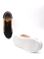 Antique Map Patterned Genuine Leather Women's Sneaker