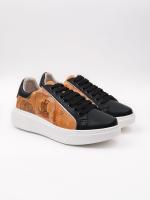 Antique Map Patterned Genuine Leather Women's Sneaker