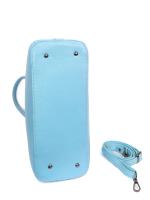 Premium Təbii Dəri Mavi Qadın Çantası – Geniş Həcmli və Çiyin Asqılı