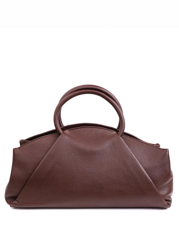 Natural Leather Brown Women's Hand and Shoulder Bag – Large Capacity